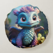 Aiden, eine Schürze des Whimsikdrachen Rundes Kissen (Rückseite)