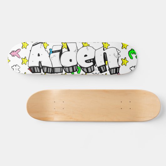 Aiden Graffiti Custom Personalisiert Skateboard (Horizontal)
