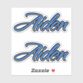 Aiden Name blue Aufkleber Sticker Stickerset (Blatt)