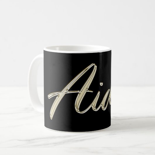 Aiden Name whitegold Tasse Teetasse Kaffeetasse (Vorderseite Links)