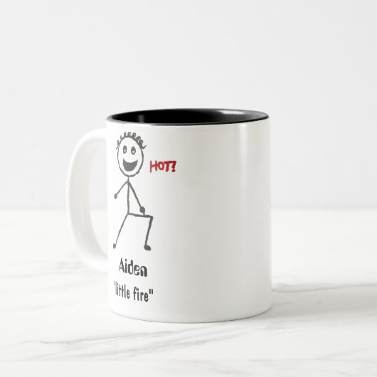 Aiden Namensbedeutung Zweifarbige Tasse (Vorderseite Links)