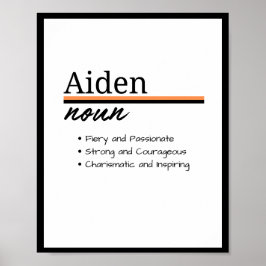 Aiden, Personalisierte Bezeichnung für Junge Poster