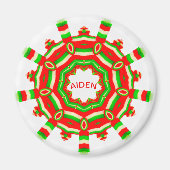 AIDEN ~ Personalisiertes Weihnachtsrad Fraktal ~ Magnet (Vorne)