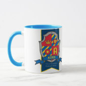Aiden Ritter Schild rot blauer Name bedeutet Eine  Tasse (Links)