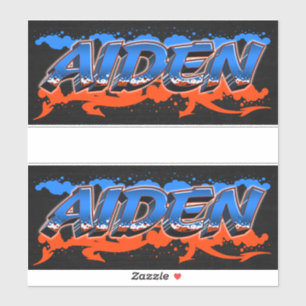 Aiden Vorname Name Graffiti Aufkleber Sticker
