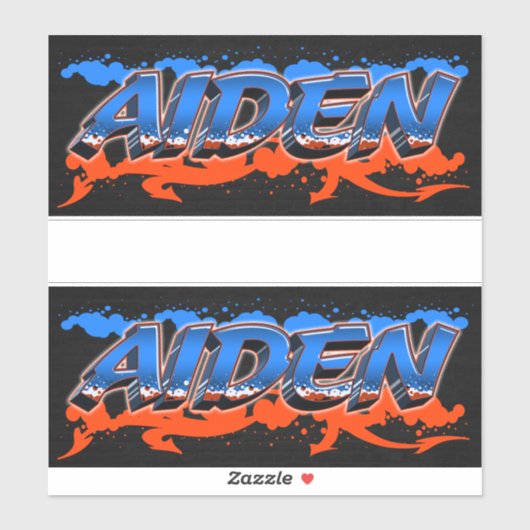 Aiden Vorname Name Graffiti Aufkleber Sticker (Blatt)