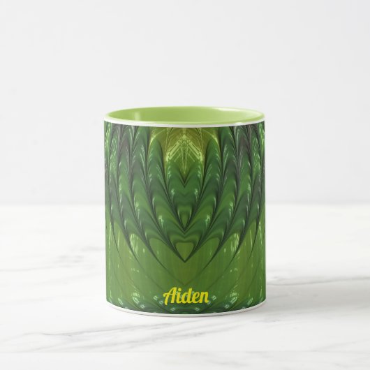 AIDEN ~ Zany 3D Fraktal ~ Green Lover Tasse (Zentrum)