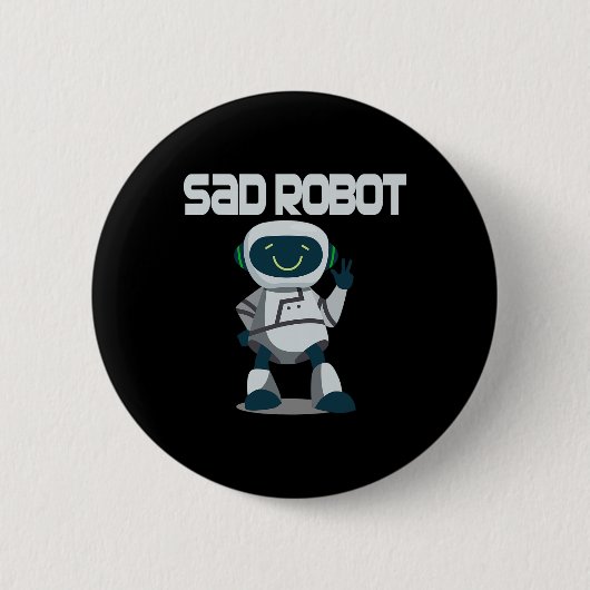 Aidenacesarmee Kampf gegen Krebs traurigen Roboter Button (Vorderseite)