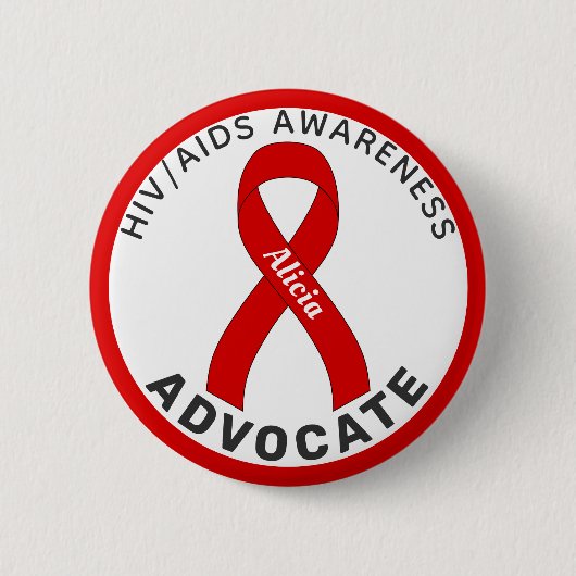 Aids-Advocation Ribbon White Button (Vorderseite)