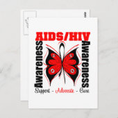 Aids Awareness Butterfly Postkarte (Vorne/Hinten)
