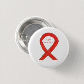 Aids Awareness Ribbon Custom Art Button (Vorne & Hinten)