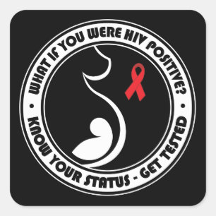 AIDS Bewusstsein Quadratischer Aufkleber