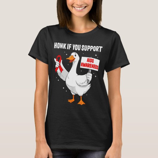 Aids_hiv Awareness Funny Goose World Aids Day Red  T-Shirt (Vorderseite)