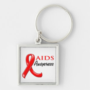 Aids HIV Awareness Ribbon Schlüsselanhänger