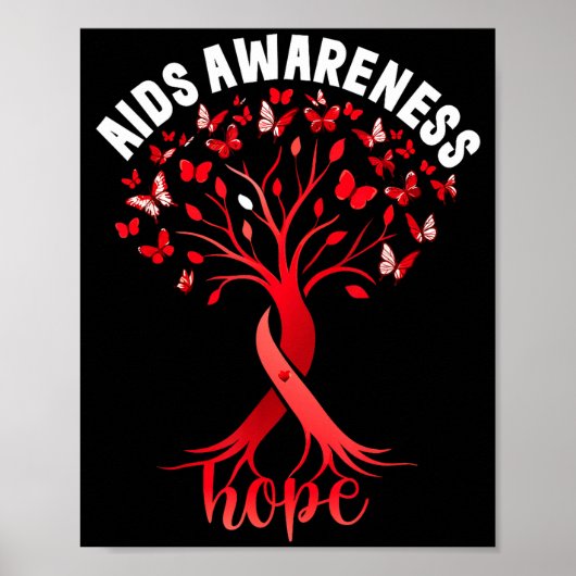 Aids_hiv Awareness World Aids Day Red Ribbon Hope  Poster (Vorne)
