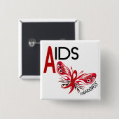 AIDS/HIV Bewusstsein Schmetterlings-3 Button (Vorne & Hinten)