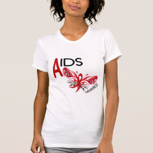 AIDS/HIV Bewusstsein Schmetterlings-3 T-Shirt