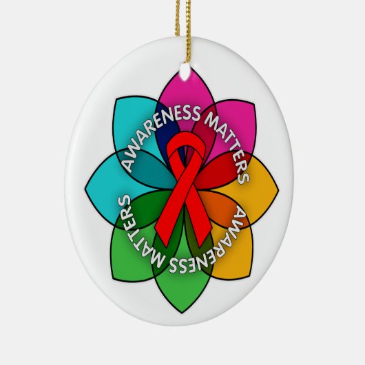 Aids HIV-Bewusstsein spielt Petals Keramik Ornament (Rechts)