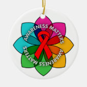 Aids HIV-Bewusstsein spielt Petals Keramik Ornament (Vorne)