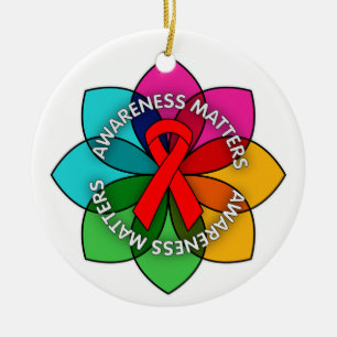 Aids HIV-Bewusstsein spielt Petals Keramik Ornament
