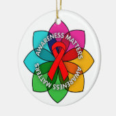 Aids HIV-Bewusstsein spielt Petals Keramik Ornament (Links)