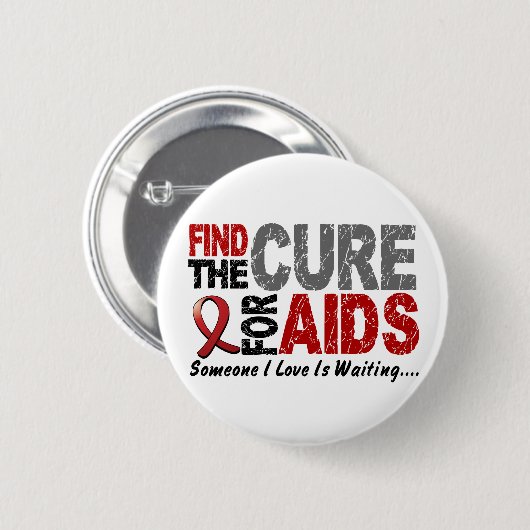 AIDS/HIV finden die Heilung 1 Button (Vorne & Hinten)