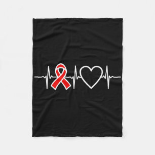 Aids Hiv Herzerkrankung Rotes Bewusstseinsband Her Fleecedecke