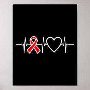 Aids Hiv Herzerkrankung Rotes Bewusstseinsband Her Poster