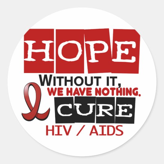 AIDS HIV-HOPE 2 RUNDER AUFKLEBER (Vorderseite)