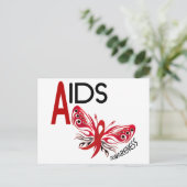 AIDS/HIV Schmetterling 3 Bewusstsein Postkarte (Stehend Vorderseite)