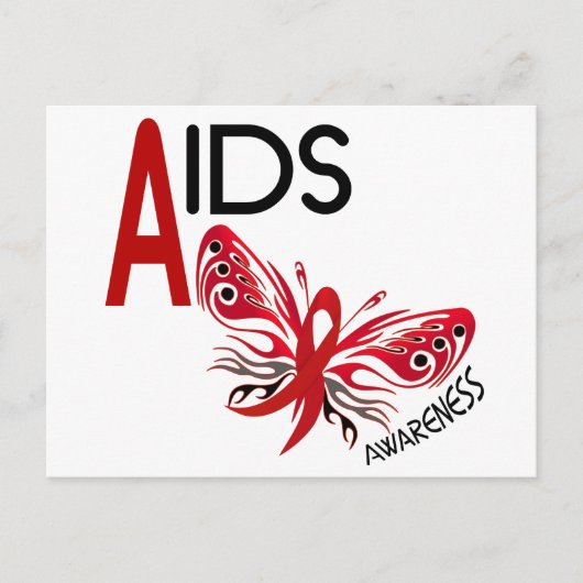 AIDS/HIV Schmetterling 3 Bewusstsein Postkarte (Vorderseite)