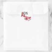 AIDS/HIV Schmetterling 3 Bewusstsein Runder Aufkleber (Tasche)