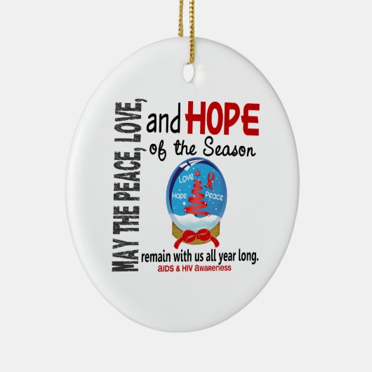 AIDS HIV Weihnachten 3 Schneeglobe-Ornamente Keramikornament (Rechts)