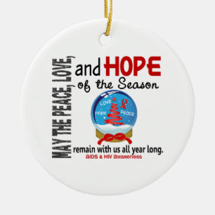 AIDS HIV Weihnachten 3 Schneeglobe-Ornamente Keramikornament