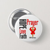 AIDS Hope Love Faith Prayer Cross Button (Vorne & Hinten)