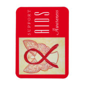 AIDS Red Awareness Ribbon Angel Custom Gift Magnet (Vertikal)