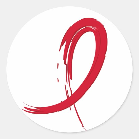 AIDS Red Ribbon A4 Runder Aufkleber (Vorderseite)