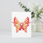 AIDS Ribbon Butterfly Postkarte (Stehend Vorderseite)