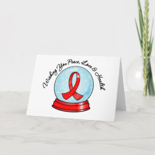 AIDS Ribbon Frohe Weihnachts-Snowglobe Feiertagskarte