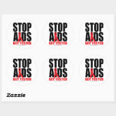 AIDS stoppen: Testen Runder Aufkleber (Blatt)