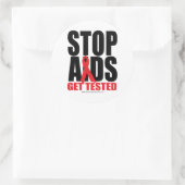 AIDS stoppen: Testen Runder Aufkleber (Tasche)