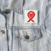 Aids und HIV-Bewusstsein Herz Ribbon maßgeschneide Button (Beispiel)