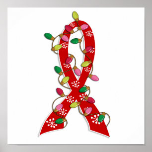 AIDS-Weihnachtslichter-Schleife Poster