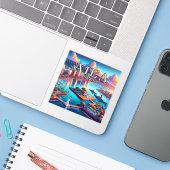 Aiea Hawaii 3 Inch Vinyl Sticker (Laptop mit iPhone)