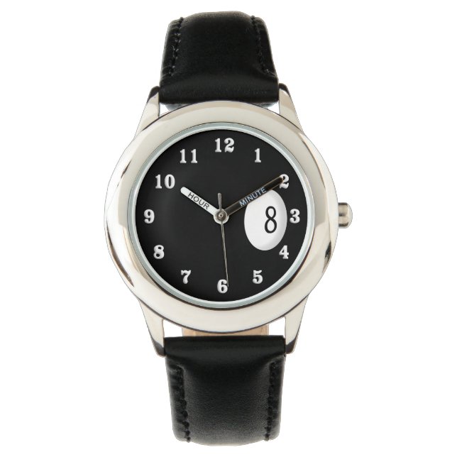 Aight Ball Billiard Thema Armbanduhr (Vorderseite)