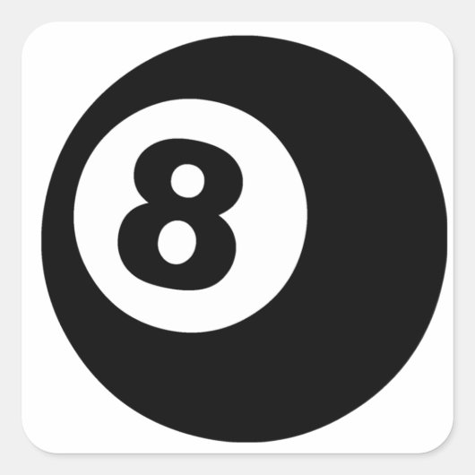 Aight Ball Quadratischer Aufkleber (Vorderseite)