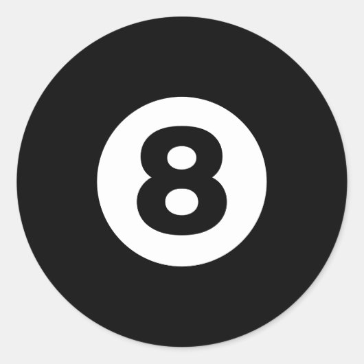 Aight Ball Runder Aufkleber (Vorderseite)