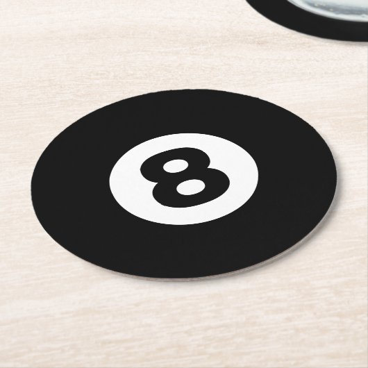 Aight Ball Runder Pappuntersetzer (Angewinkelt)