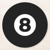 Aight Ball Runder Pappuntersetzer (Vorderseite)