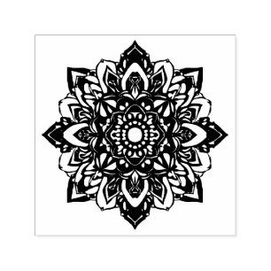 Aight Point Star Blume Mandala Permastempel